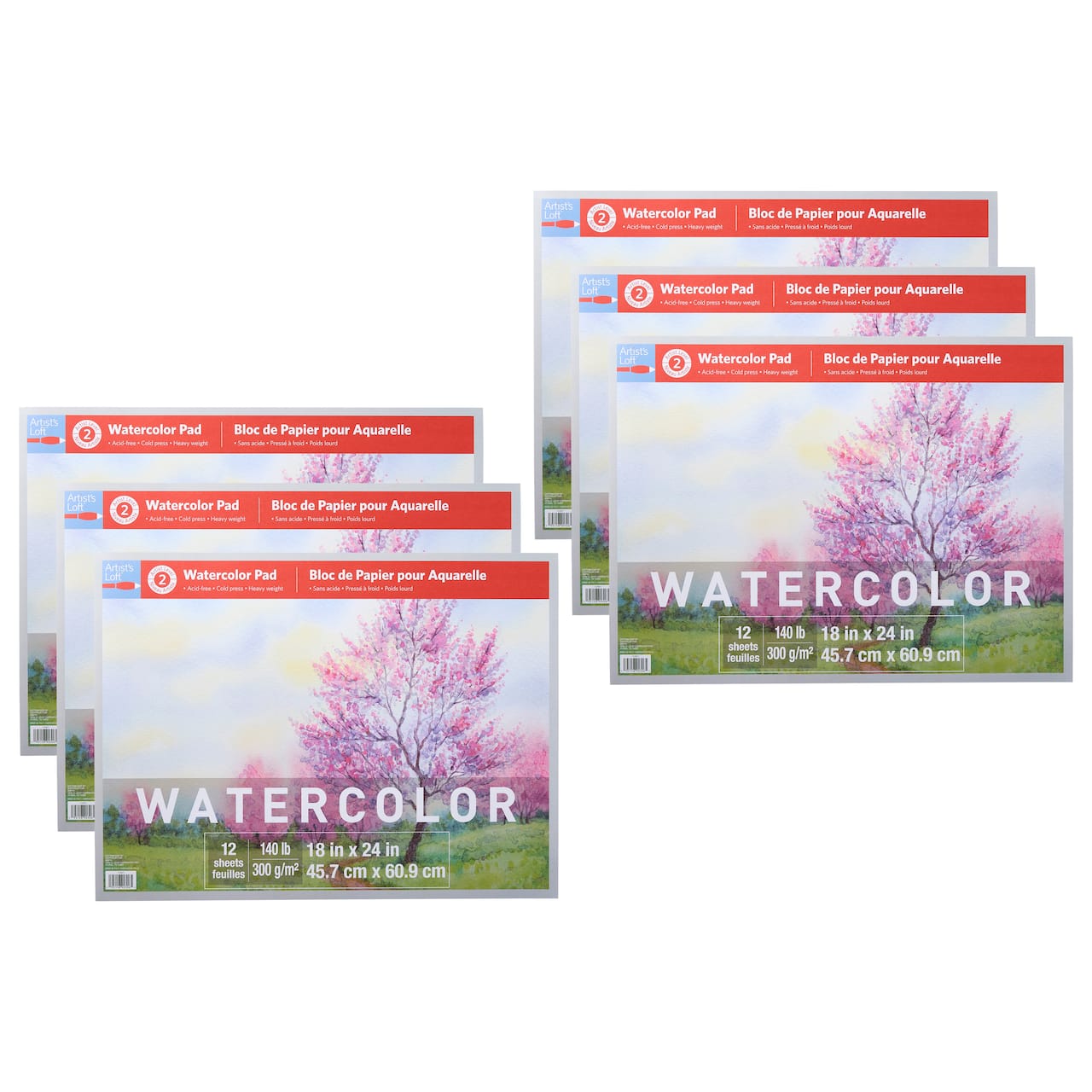 6 Pack: Level 2 Watercolor Pad by Artist's Loft™